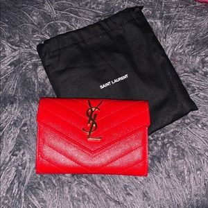 YSL red wallet